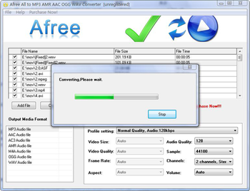 Afree All to MP3 AMR AAC OGG Converter screenshot