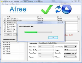 Afree All to MP3 AMR AAC OGG Converter screenshot 2
