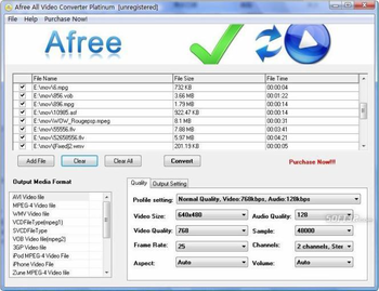 Afree All Video Converter Platinum screenshot 3