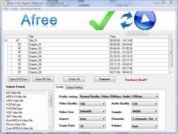 Afree DVD Ripper Platinum screenshot 2