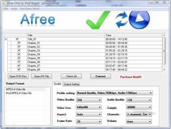 Afree DVD to iPod Ripper screenshot 2