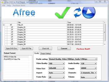 Afree DVD to iPod Ripper screenshot 3