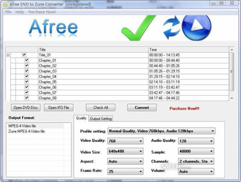 Afree DVD to Zune Converter screenshot 2
