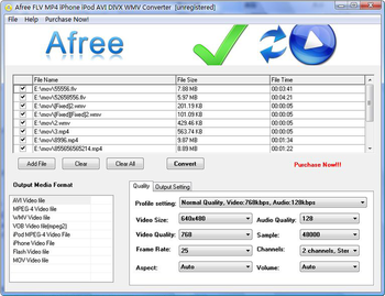 Afree FLV MP4 iPhone iPod AVI Converter screenshot 2