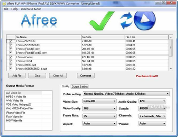 Afree FLV MP4 iPhone iPod AVI Converter screenshot 3