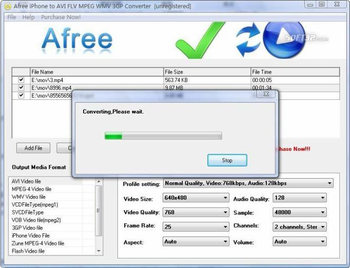 Afree iPhone to AVI FLV MPEG Converter screenshot 2