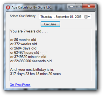 Age Calculator screenshot