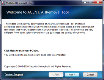 AGENT. AHRemoval Tool screenshot