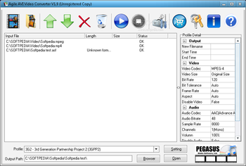 Agile AVI Video Converter screenshot