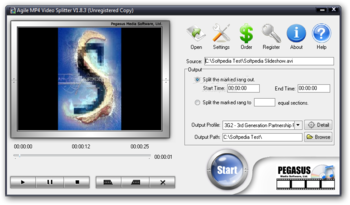 Agile MP4 Video Splitter screenshot