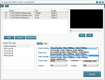 Aglare All to Mp4 Converter screenshot