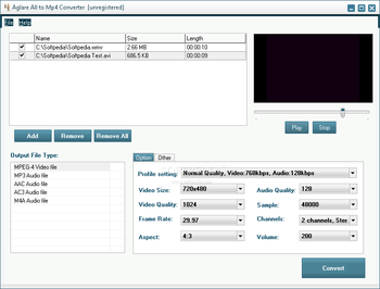 Aglare All to Mp4 Converter screenshot 2