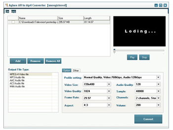 Aglare All to Mp4 Converter screenshot