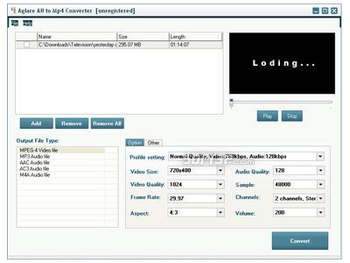 Aglare All to Mp4 Converter screenshot 3