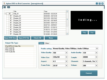 Aglare DVD to iPod Converter screenshot