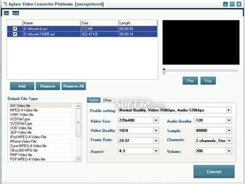 Aglare Video Converter Platinum screenshot 3