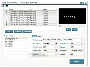 Aglare Video to iPod Converter screenshot 3