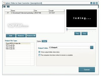 Aglare Video to Zune Converter screenshot 3