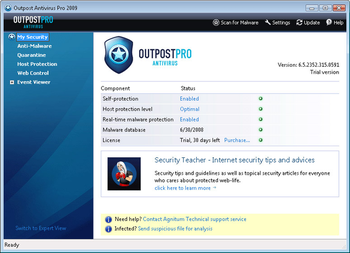 Agnitum Outpost Antivirus Pro screenshot