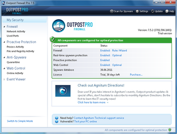 Agnitum Outpost Firewall Pro (64-bit) screenshot