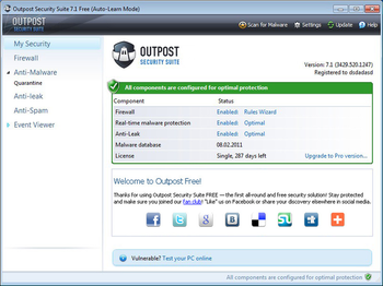 Agnitum Outpost Security Suite Free (64-bit) screenshot 3