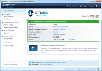 Agnitum Outpost Security Suite Pro screenshot
