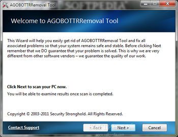 AGOBOTTRRemoval Tool screenshot