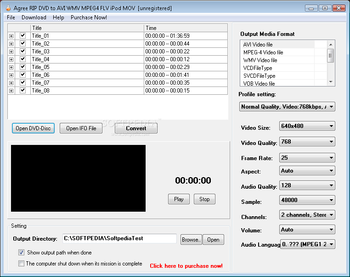 Agree Rip DVD to AVI WMV MPEG4 FLV iPod MOV screenshot