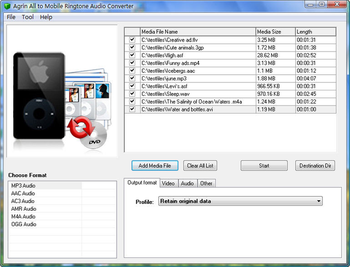 Agrin All to Mobile Ringtone Converter screenshot