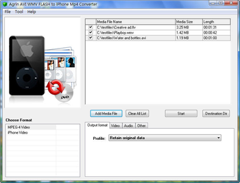 Agrin AVI WMV FLV to iPhone Mp4 Convert screenshot 2