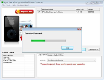 Agrin Free All to 3gp Mp4 iPod Converter screenshot 2