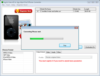 Agrin Free All to 3gp Mp4 iPod Converter screenshot 3