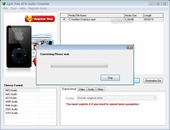 Agrin Free All to Audio Converter screenshot 2