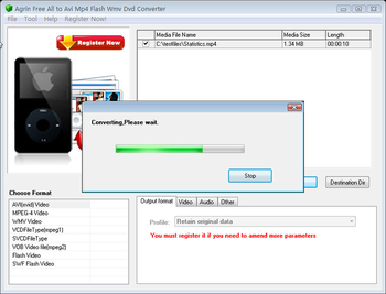 Agrin Free All to Avi Mp4 Swf Converter screenshot
