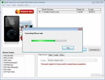 Agrin Free All to Avi Mp4 Swf Converter screenshot 2