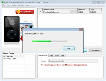 Agrin Free AVI WMV ASF to iPod Converter screenshot 2