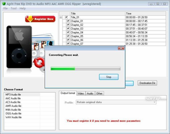 Agrin Free Rip DVD to Audio MP3 Ripper screenshot 2