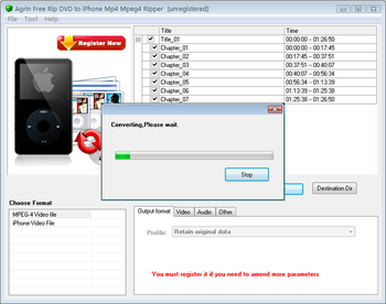 Agrin Free Rip DVD to iPhone Mp4 Ripper screenshot