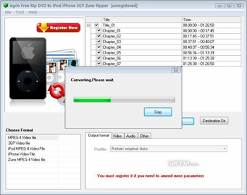 Agrin Free Rip DVD to iPod iPhone Zune screenshot 2