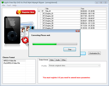 Agrin Free Rip DVD to iPod Mp4 Ripper screenshot