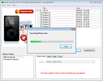 Agrin Free Rip DVD to PSP Mp4 Ripper screenshot