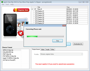 Agrin Free Rip DVD to Psp Xbox Ripper screenshot