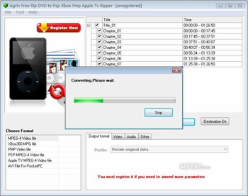 Agrin Free Rip DVD to Psp Xbox Ripper screenshot 2