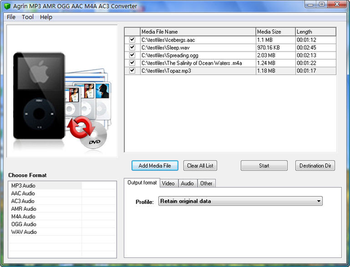 Agrin MP3 AMR OGG AAC M4A AC3 Converter screenshot
