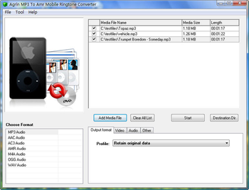 Agrin MP3 To Amr Mobile Converter screenshot