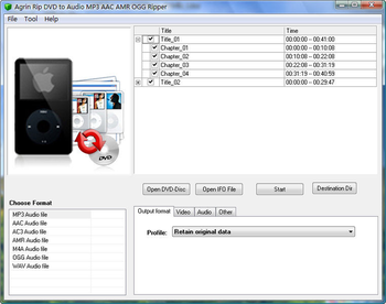 Agrin Rip DVD to Audio MP3 AAC Ripper screenshot
