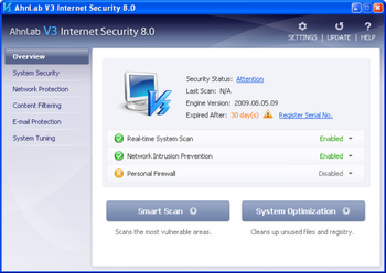 AhnLab V3 Internet Security screenshot