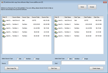 Aidclone disk copy software screenshot