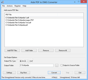 Aide PDF to DWG Converter screenshot