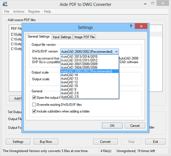 Aide PDF to DWG Converter screenshot 3